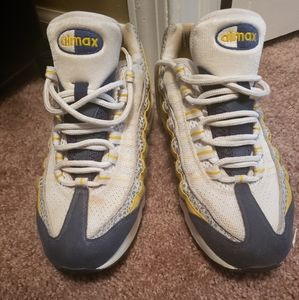 Blue and yellow airmax 95
